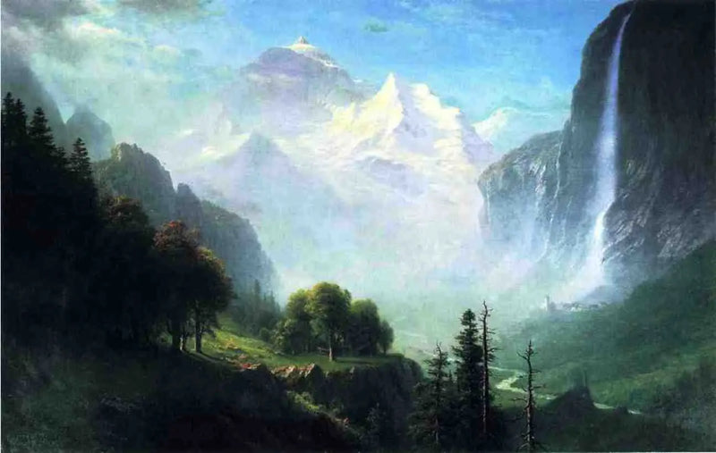Upadki Staubbach, niedaleko Lauterbrunnen, Szwajcaria - Albert Bierstadt