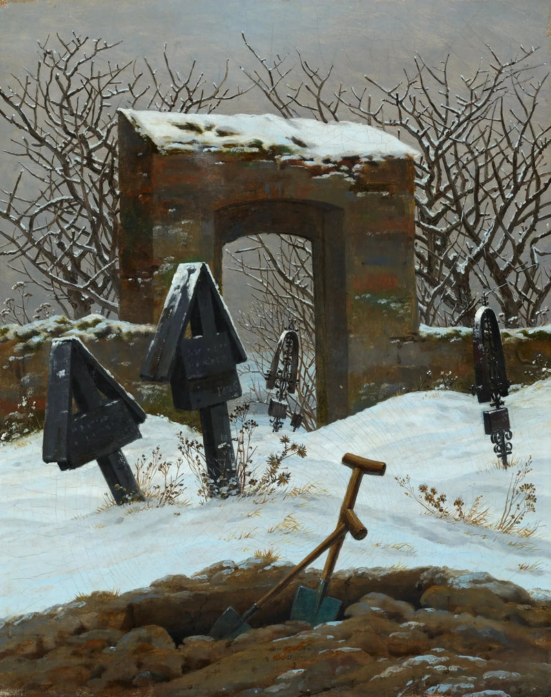 Cmentarz pod śniegiem - Caspar David Friedrich