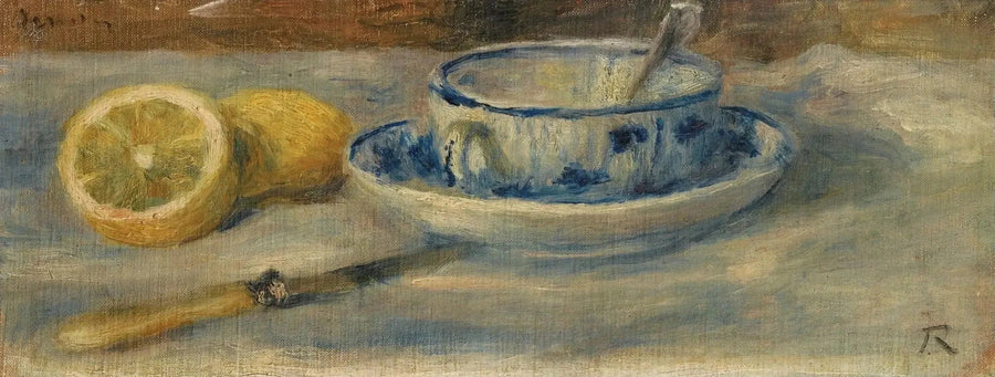 Cytryna i Niebieska Filiżanka - Fragment - Pierre-Auguste Renoir