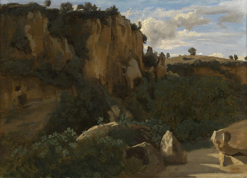 Civita Castellana. Skały dominujące nad zalesioną doliną - Jean-Baptiste Camille Corot