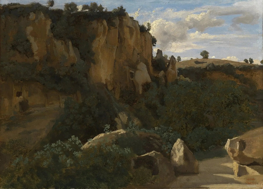 Civita Castellana. Skały dominujące nad zalesioną doliną - Jean-Baptiste Camille Corot