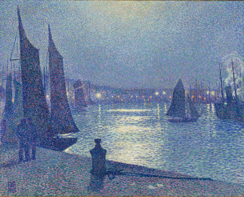 Światło księżyca w Boulogne-sur-Mer - Théodore van Rysselberghe