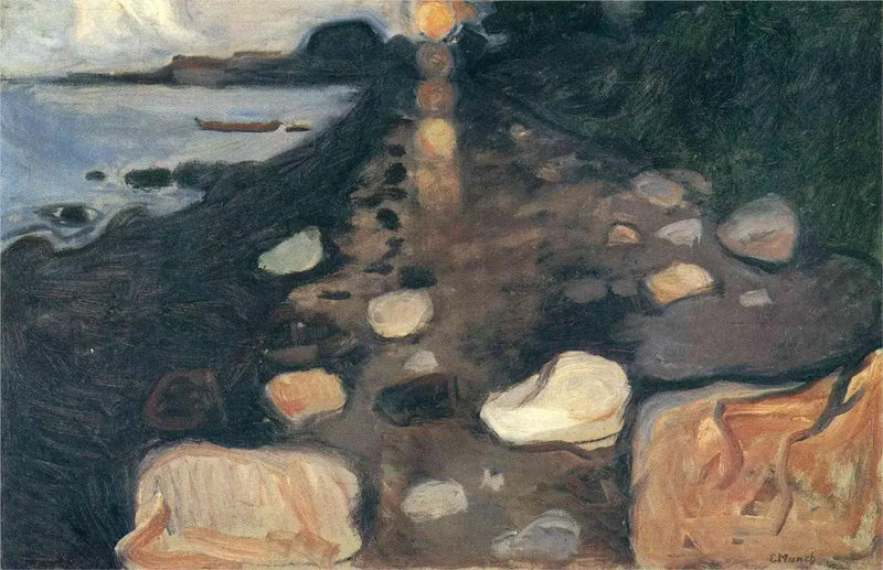 Księżycowy blask na plaży - Edvard Munch