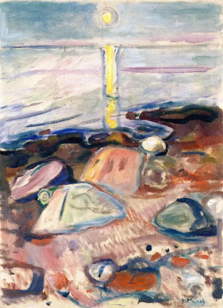Księżycowy blask na plaży - Edvard Munch