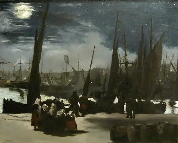 Księżycowy blask nad portem w Boulogne - Édouard Manet