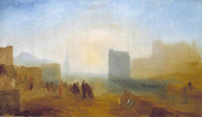 Klasyczna scena portowa; prawdopodobnie oparta na Le Havre - J. M. W. Turner