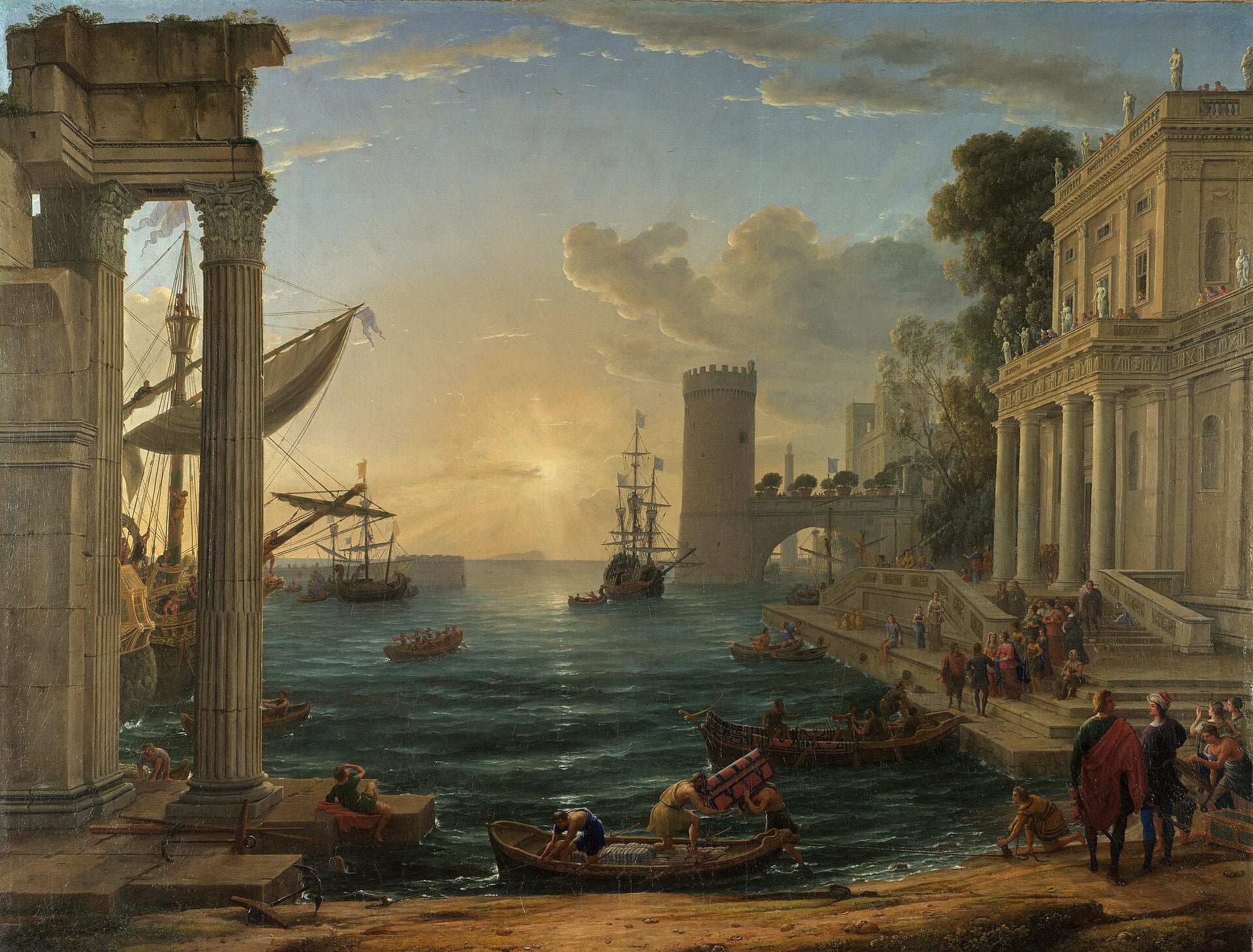 Paysage avec l’embarquement de la reine de Saba - Claude Lorrain