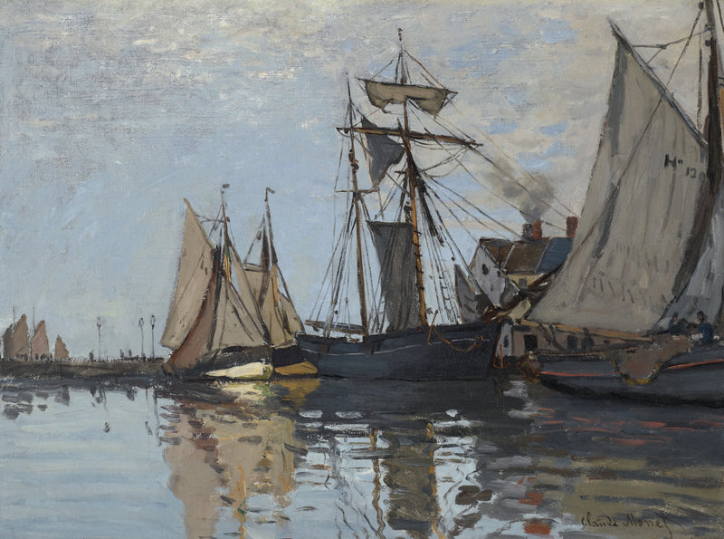 Łodzie w porcie Honfleur W77 a - Claude Monet