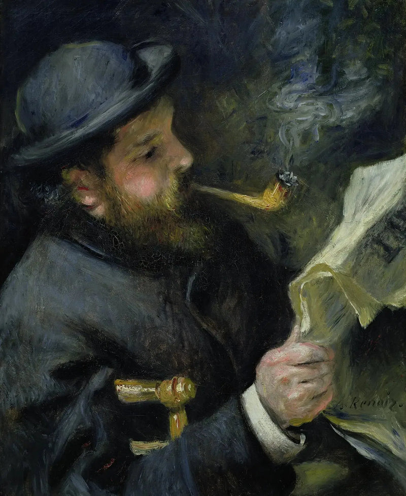 Claude Monet czytający - Pierre-Auguste Renoir