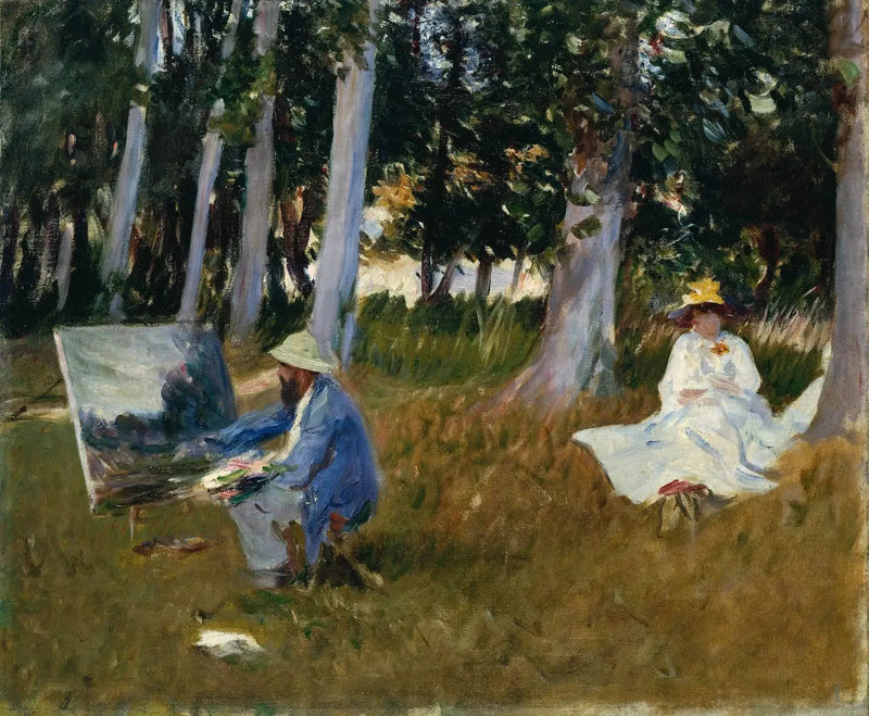 Claude Monet malujący na skraju lasu - John Singer Sargent