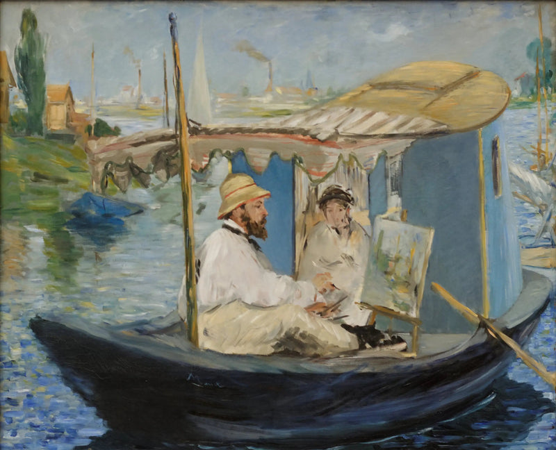 Claude Monet malujący w swoim atelier - Édouard Manet