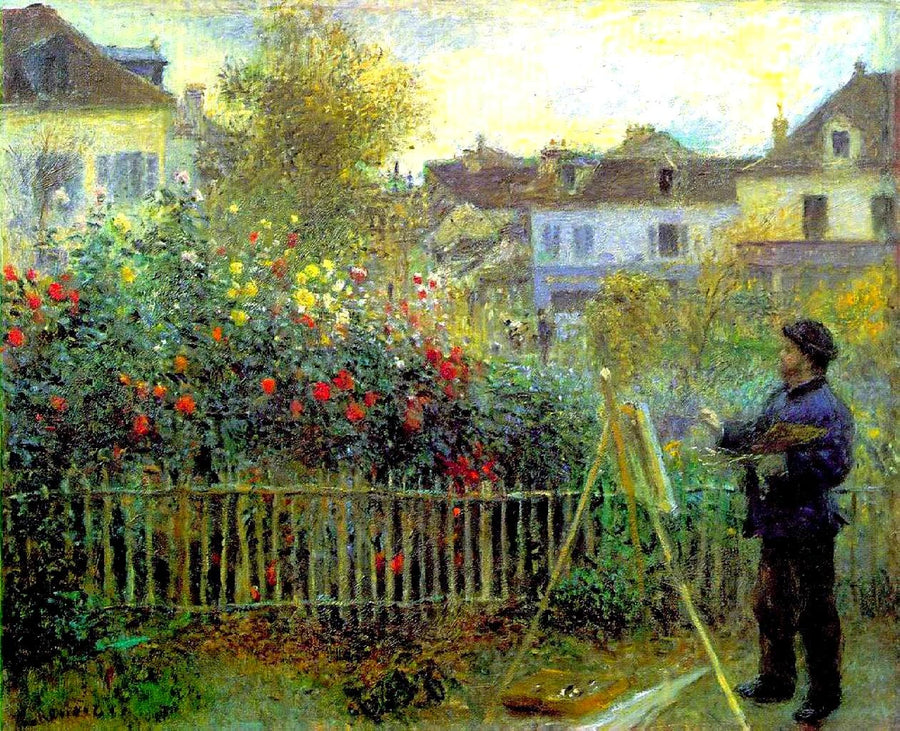 Claude Monet malujący w swoim ogrodzie w Argenteuil - Pierre-Auguste Renoir