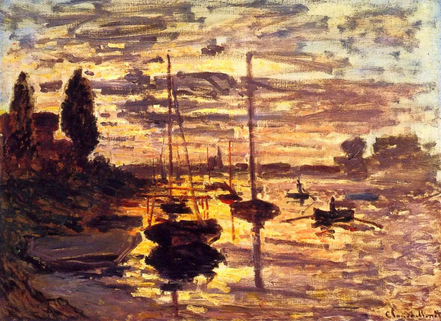 W Petit-Gennevilliers, zachodzące słońce W338 - Claude Monet