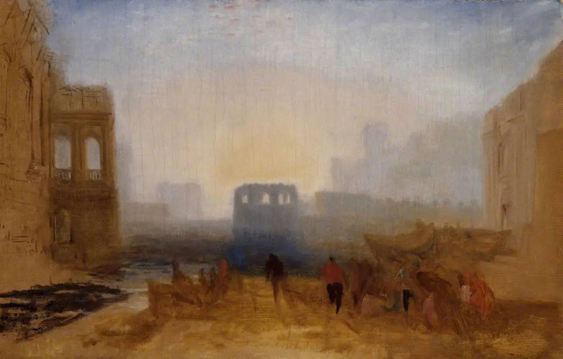 Scena portowa Claudiana: Studium do 'Dido kierująca zaopatrzeniem floty' - J. M. W. Turner