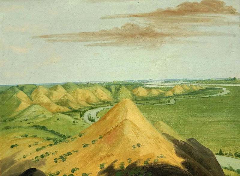 Clay Bluffs, dwadzieścia mil nad Mandanami - George Catlin