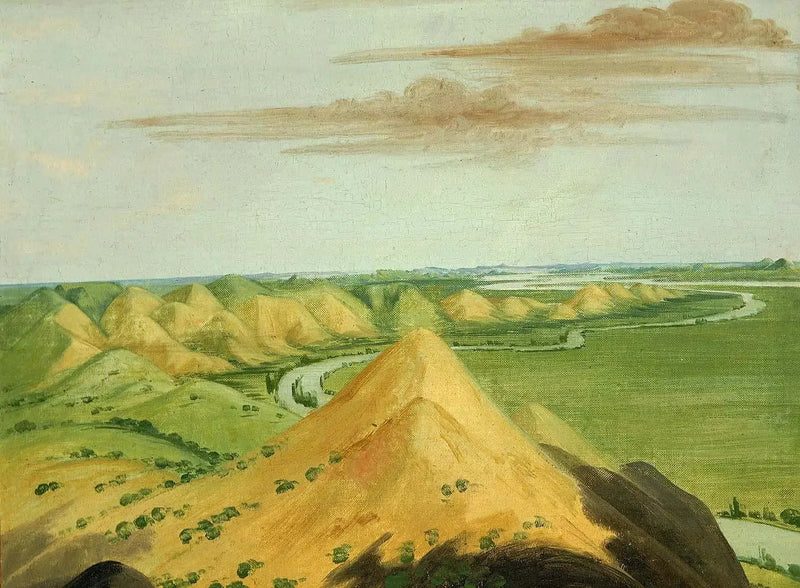Clay Bluffs, dwadzieścia mil nad Mandanami - George Catlin