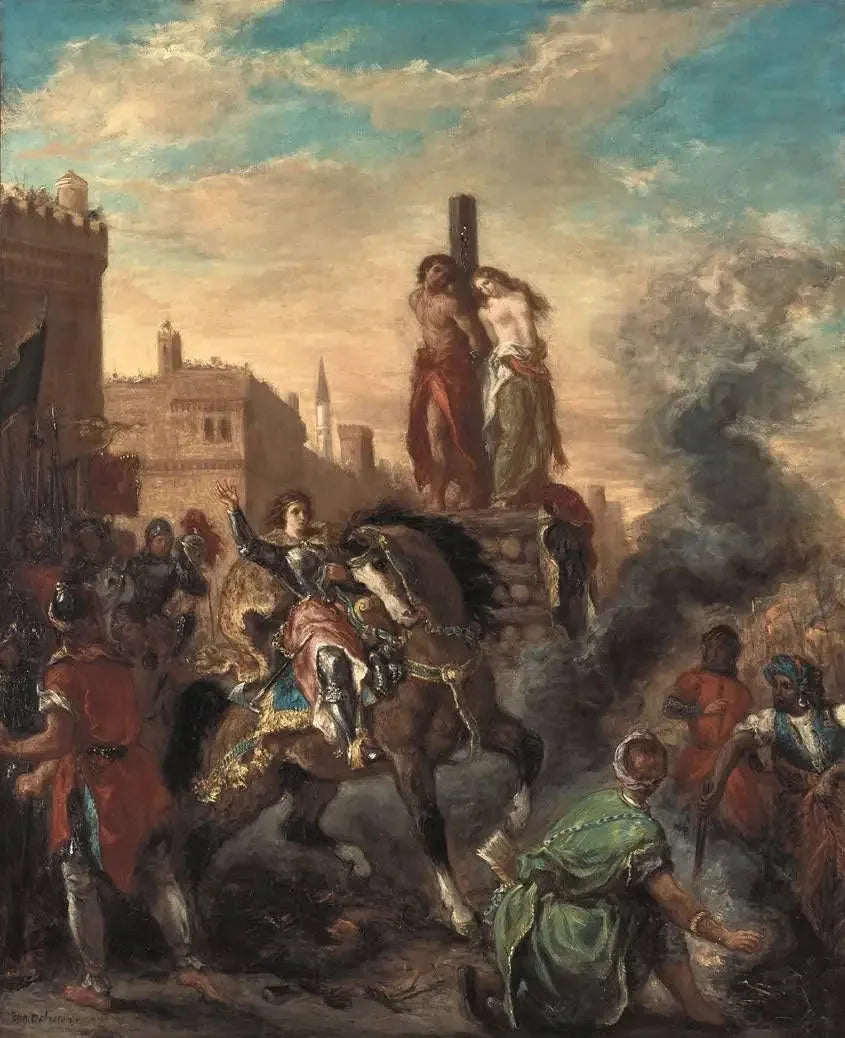 Clorinda ratuje Olinda i Sophronię - Eugène Delacroix