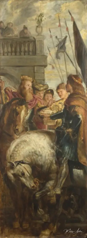 Clothar rois et Dagobert litige avec un héraut de l'empereur Maurice - Peter Paul Rubens - Reproductions de tableaux et peintures haut de gamme