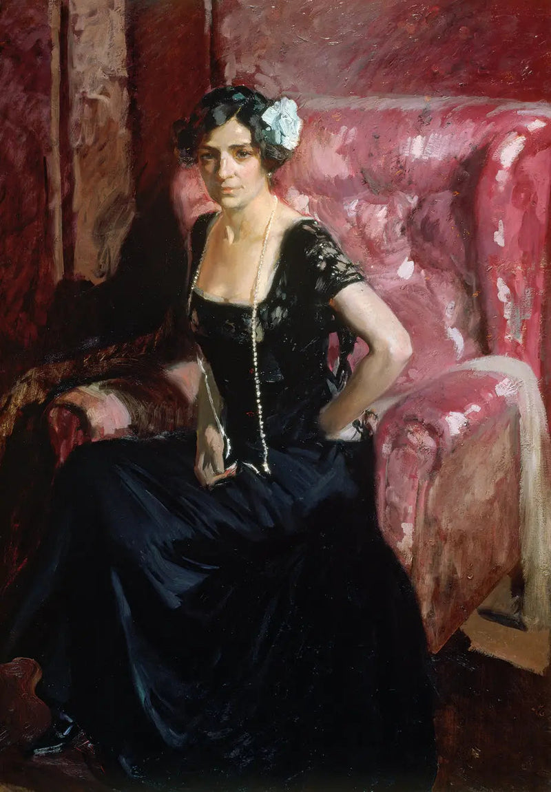 Clotilde w wieczorowej sukni - Joaquín Sorolla
