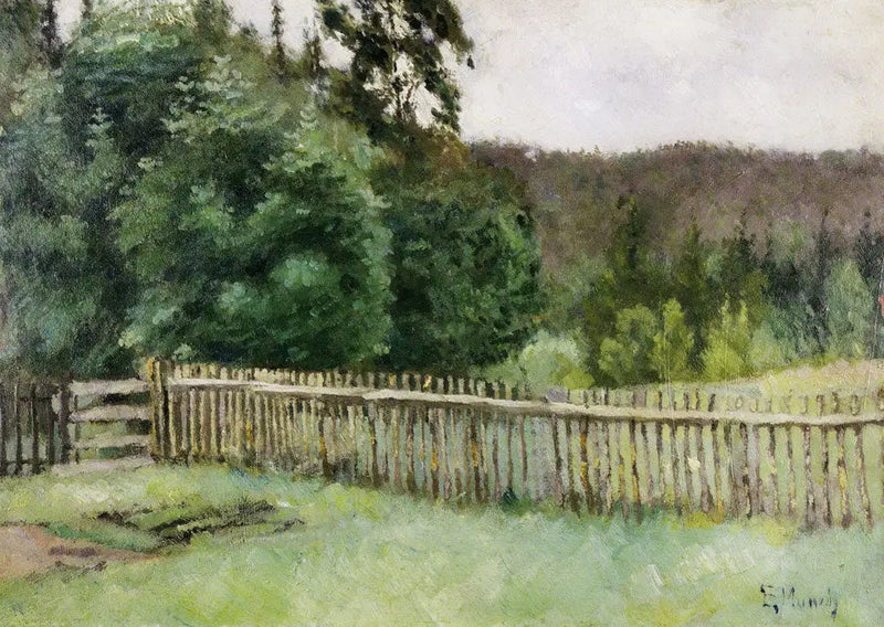 Ogrodzenie w lesie - Edvard Munch