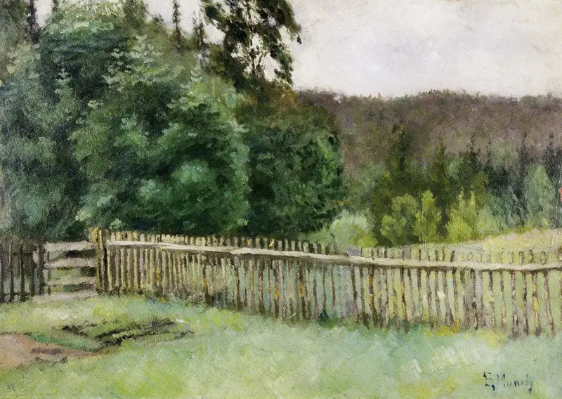 Ogrodzenie w lesie - Edvard Munch