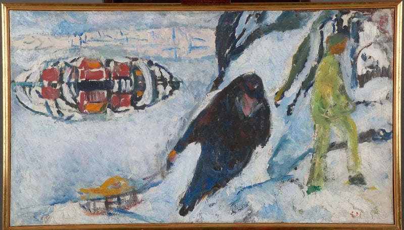 Wzgórze z saniami - Edvard Munch