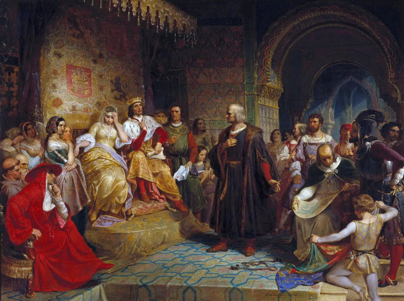 Colomb przed królową - Emanuel Leutze