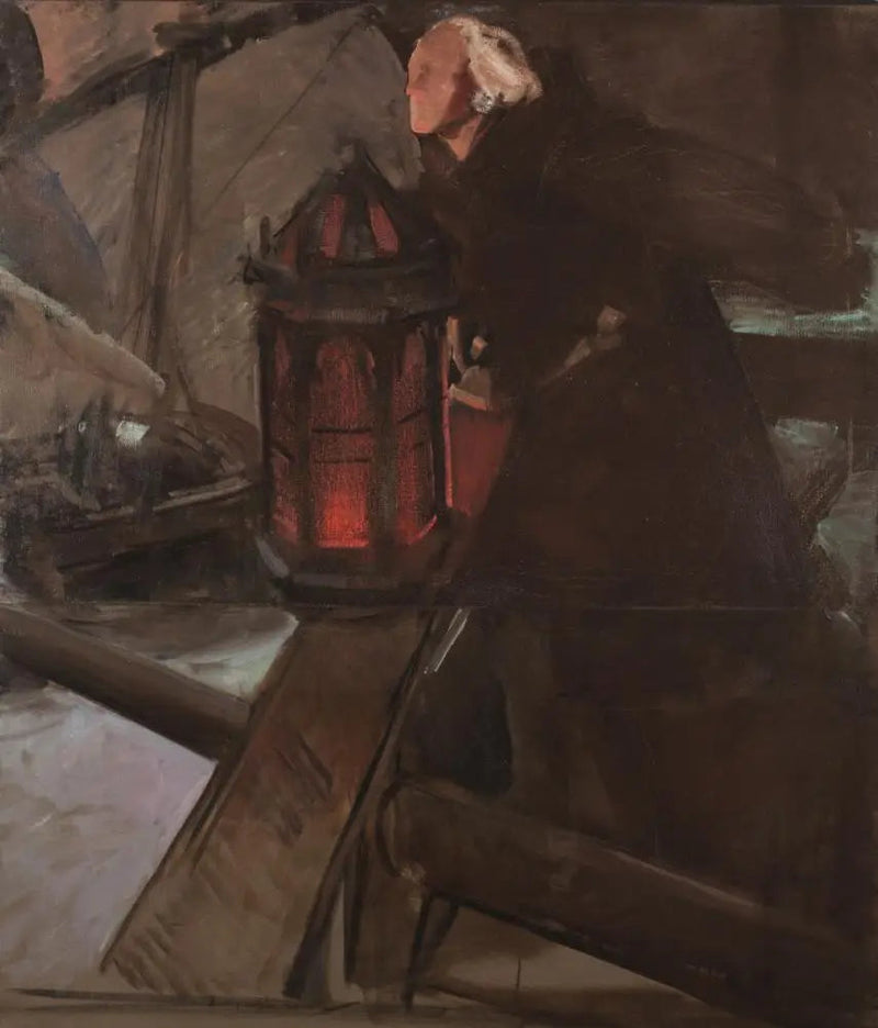 Kolumb opuszczający Palos (Przy latarni) - Joaquín Sorolla