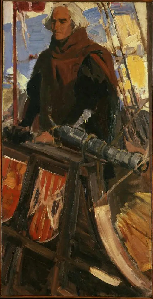 Kolumb opuszczający Palos (Na Gunwhale, z Falconetem) - Joaquín Sorolla