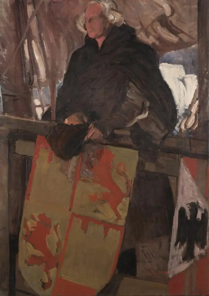 Kolumb opuszczający Palos (z herbami) - Joaquín Sorolla