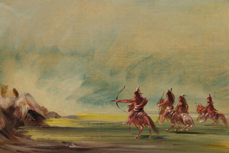 Comanche podaje strzały Medicine Rock - George Catlin