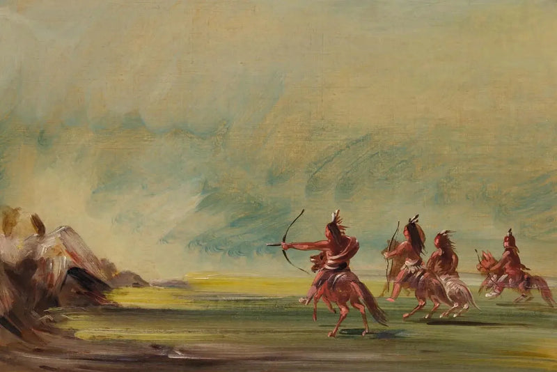 Comanche podaje strzały Medicine Rock - George Catlin