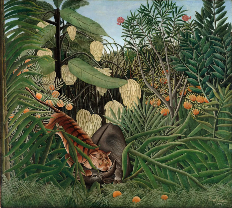 Wojna między tygrysem a bawołem - Henri Rousseau