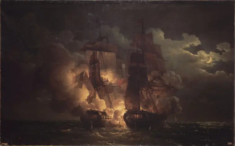Bitwa morska w pobliżu Wysp Loz, 7 lutego 1813 - Louis-Philippe Crépin