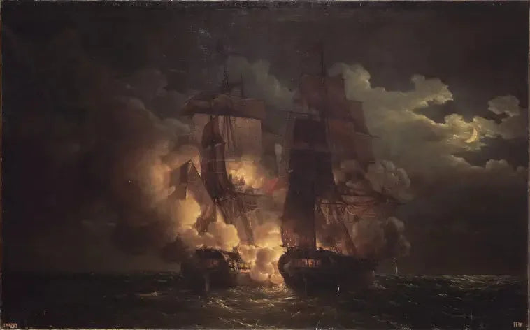 Bitwa morska w pobliżu Wysp Loz, 7 lutego 1813 - Louis-Philippe Crépin