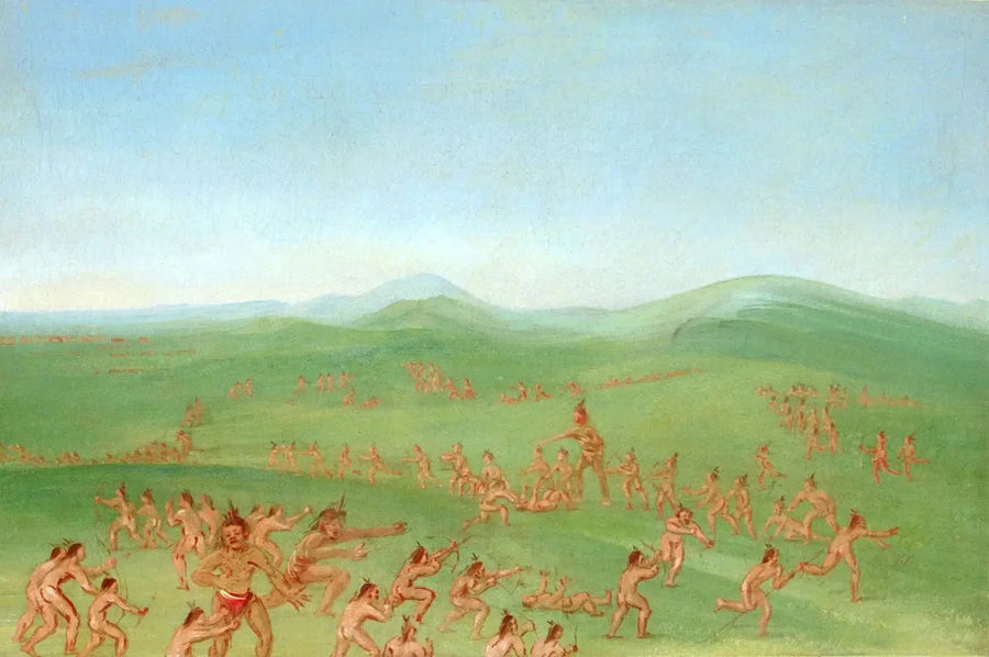 Symulacja walki, Mandan Boys - George Catlin