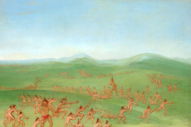 Symulacja walki, Mandan Boys - George Catlin