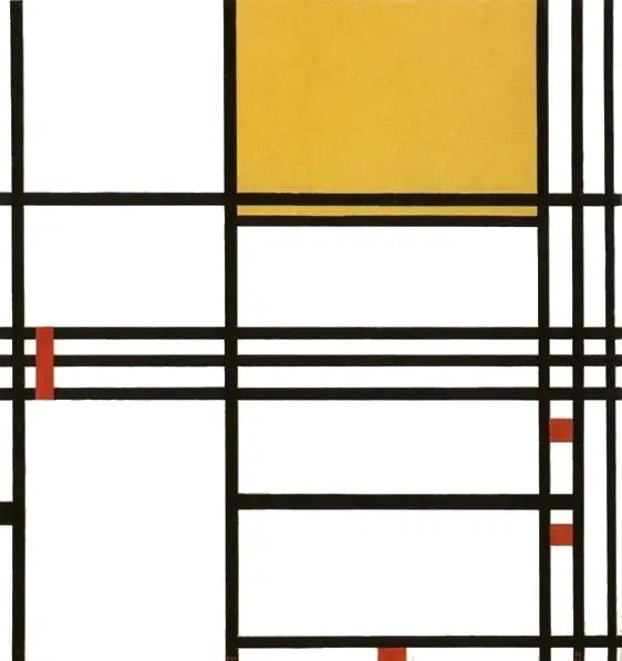 Kompozycja 9 z czernią, bielą, żółcią i czerwienią - Piet Mondrian