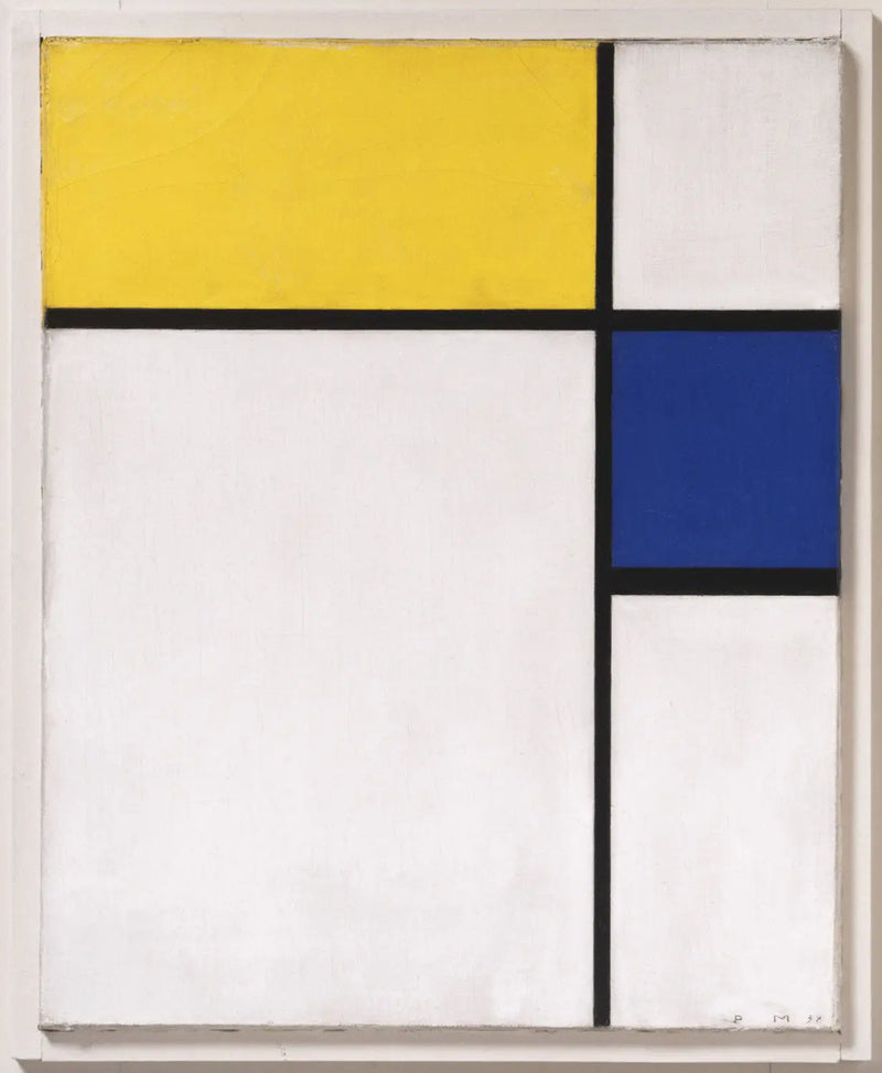 Kompozycja z niebieskim i żółtym - Piet Mondrian