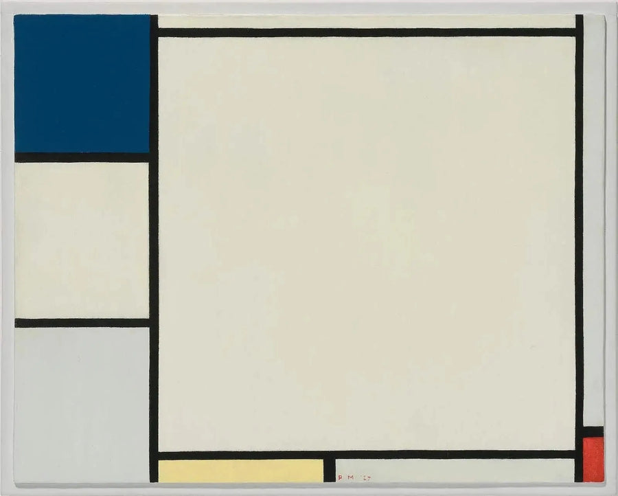 Kompozycja z niebieskim, żółtym i czerwonym - Piet Mondrian
