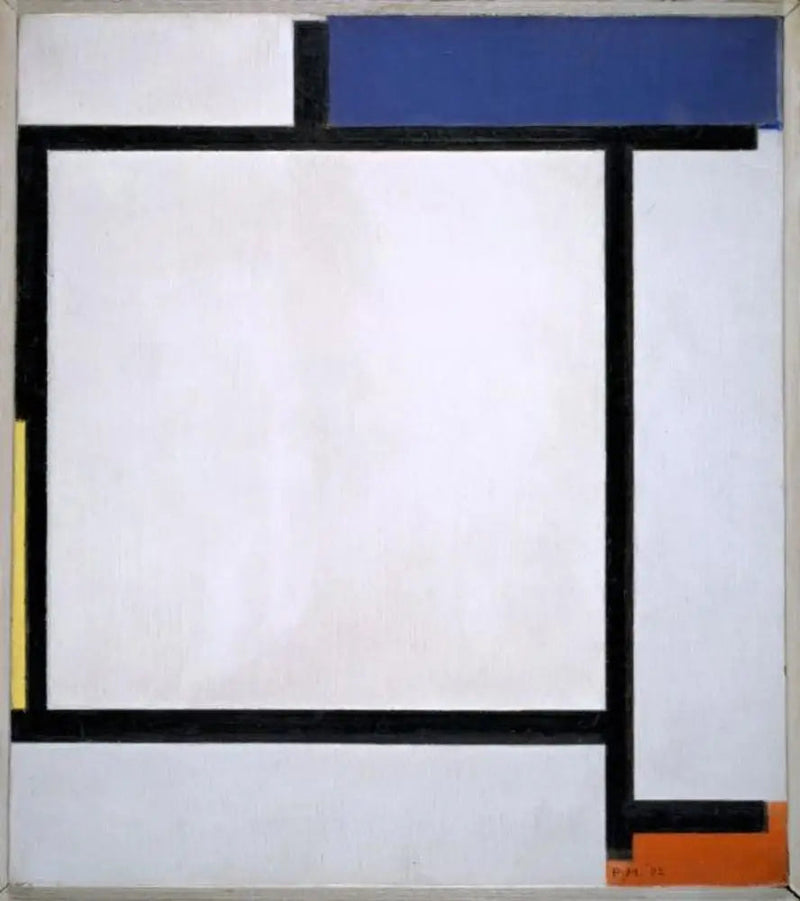 Kompozycja z niebieskim, czarnym, żółtym i czerwonym - Piet Mondrian