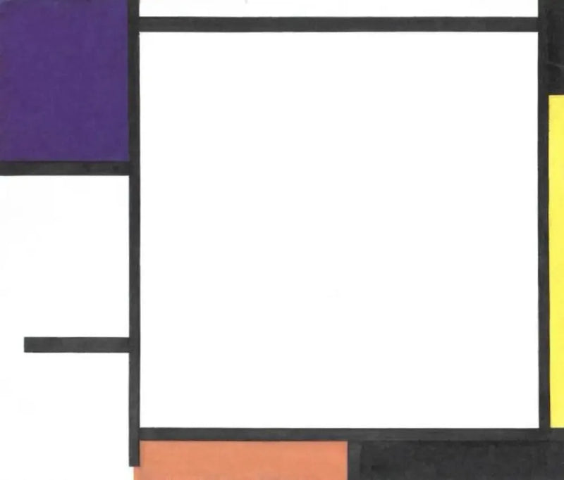 Kompozycja z niebieskim, czarnym, żółtym i czerwonym - Piet Mondrian