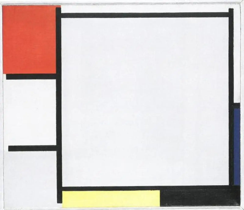 Kompozycja z czerwonym, niebieskim, żółtym, czarnym i szarym - Piet Mondrian