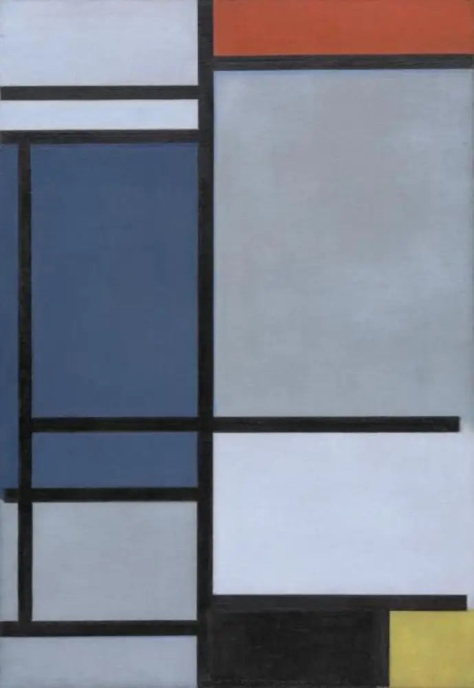 Kompozycja z czerwonym, niebieskim, czarnym, żółtym i szarym - Piet Mondrian