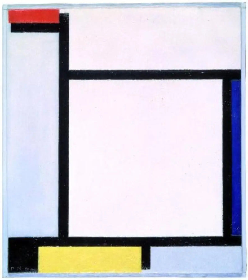 Kompozycja z czerwonym, niebieskim, czarnym, żółtym i szarym - Piet Mondrian