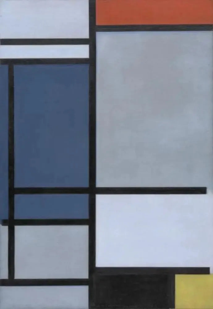 Kompozycja z czerwonym, niebieskim, czarnym, żółtym i szarym - Piet Mondrian