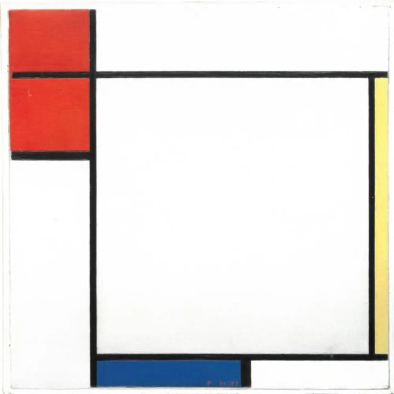 Kompozycja z czerwonym, żółtym i niebieskim - Piet Mondrian