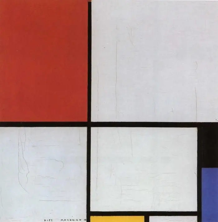 Kompozycja z czerwonym, czarnym, niebieskim i żółtym - Piet Mondrian