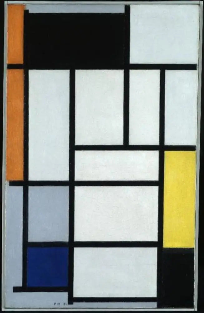 Kompozycja z czerwonym, czarnym, żółtym, niebieskim i szarym - Piet Mondrian