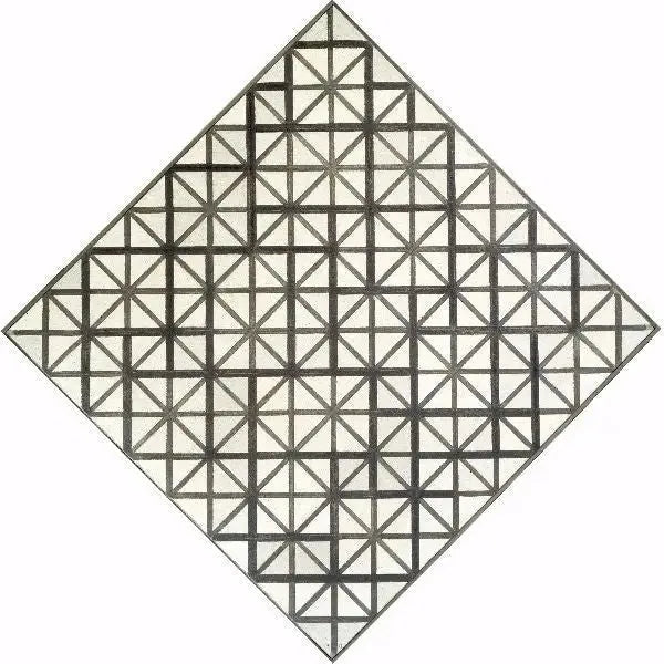 Kompozycja z szarymi liniami - Piet Mondrian